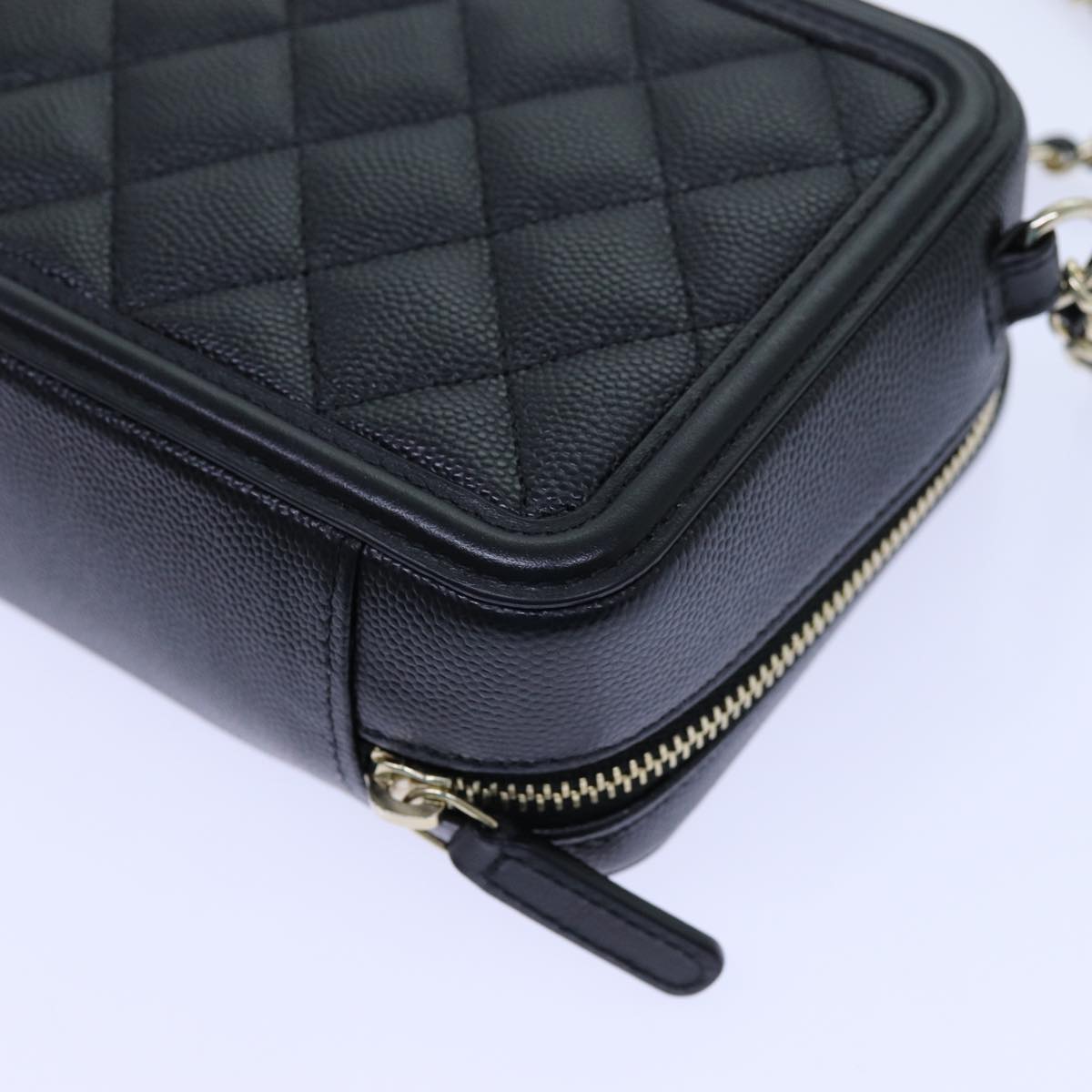 CHANEL Chain CC Figly Mini Shoulder Bag Calf Skin Black A84452 CC Auth ar11762SAV