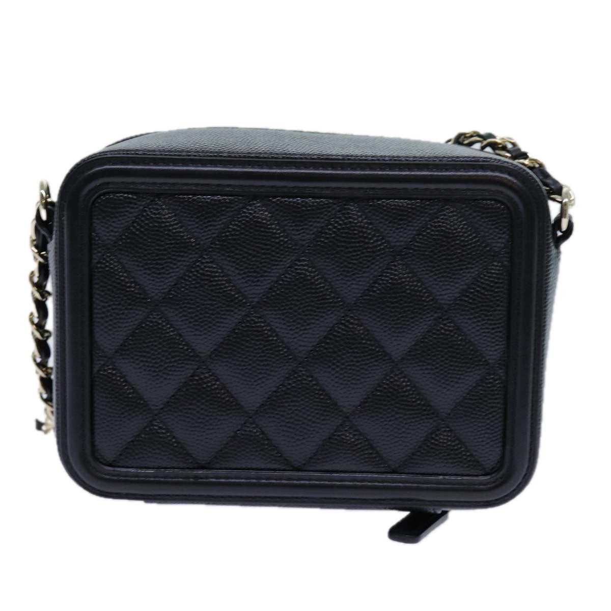 CHANEL Chain CC Figly Mini Shoulder Bag Calf Skin Black A84452 CC Auth ar11762SAV