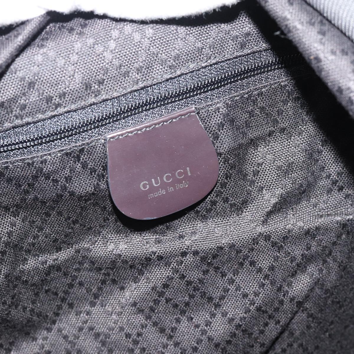 GUCCI Bamboo Hand Bag Nylon Gray 002 2854 0412 5 Auth ar11843
