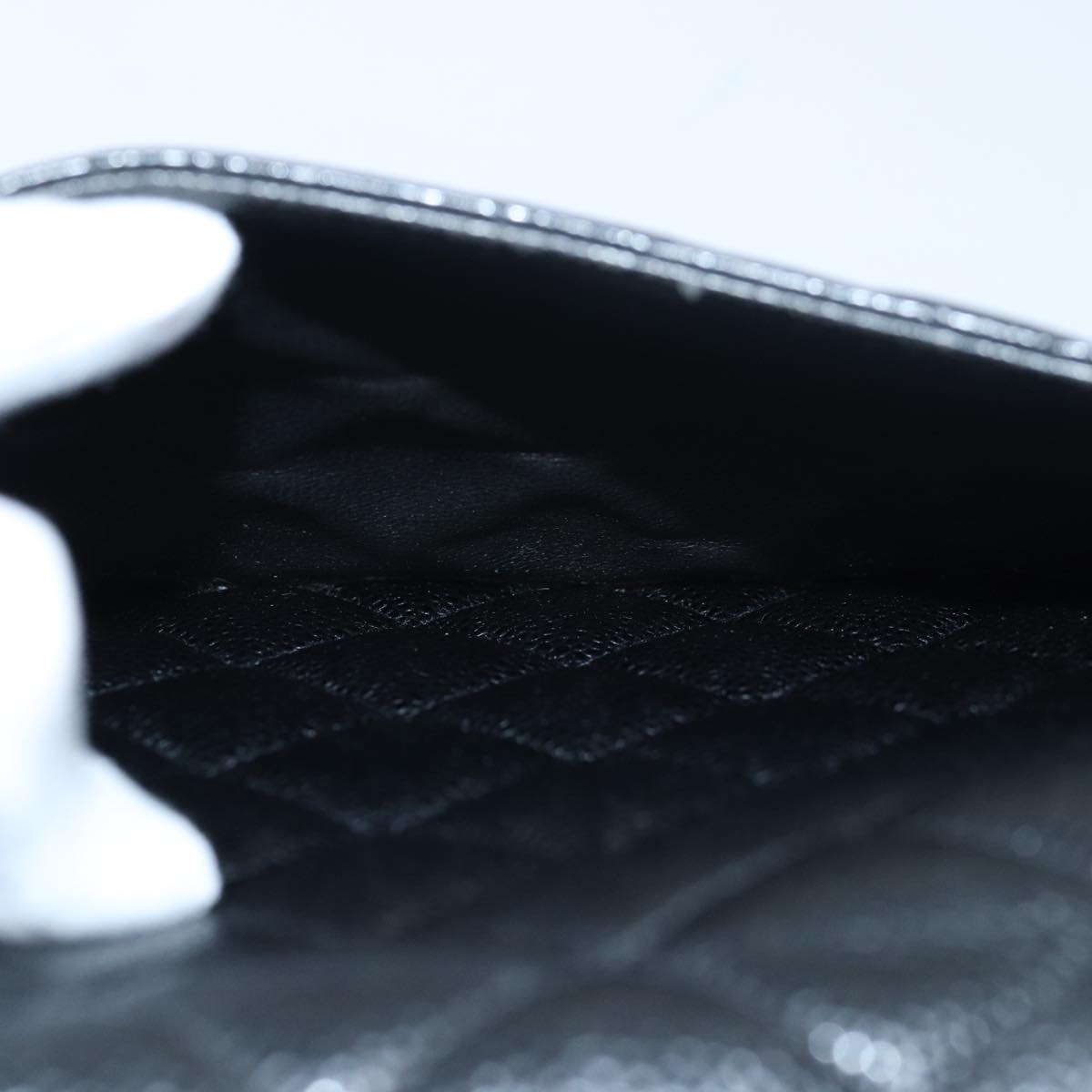 CHANEL Matelasse30 Turn Lock Chain Shoulder Bag Calf Skin Black CC Auth ar11992AV