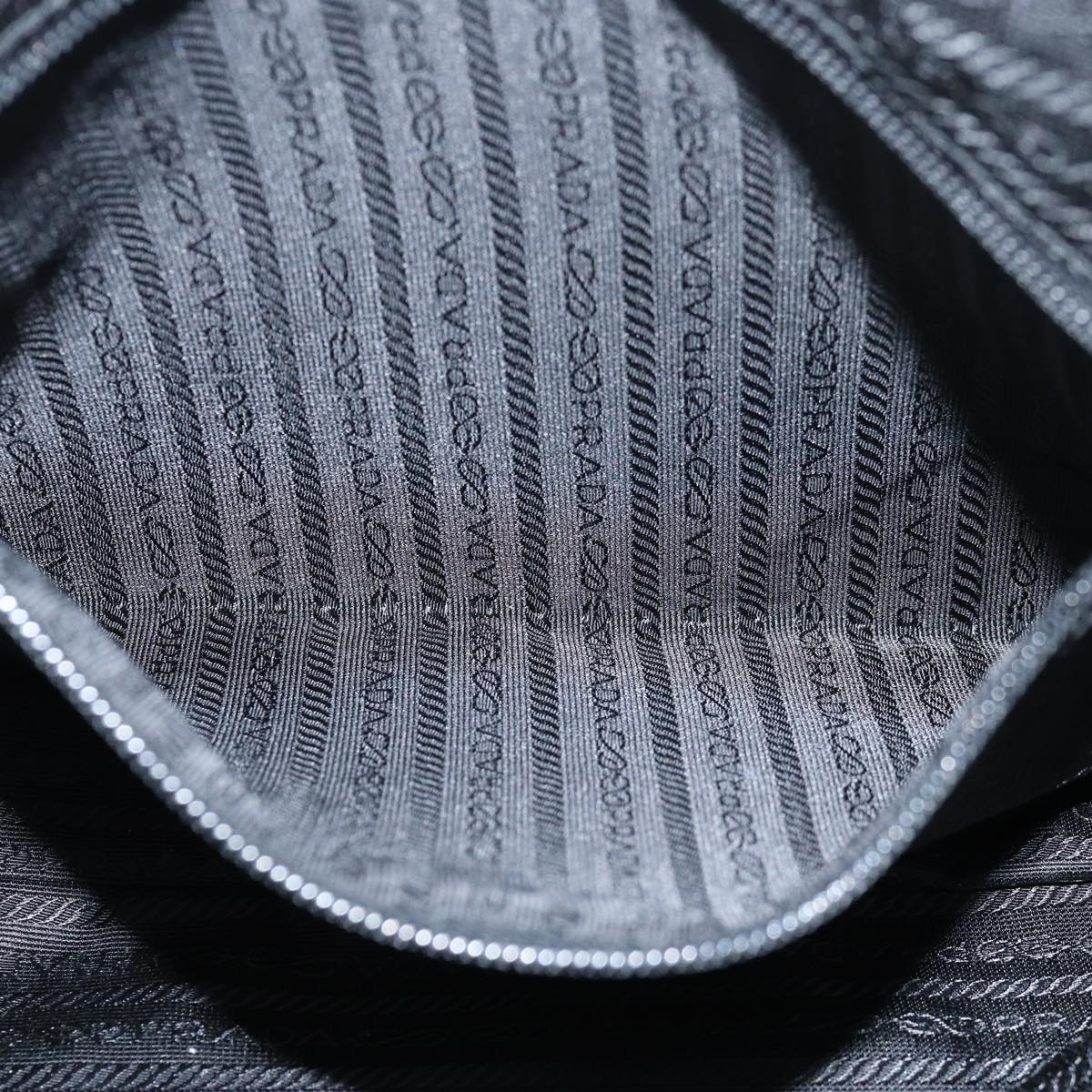 PRADA Hand Bag Canvas Beige Auth ar12140