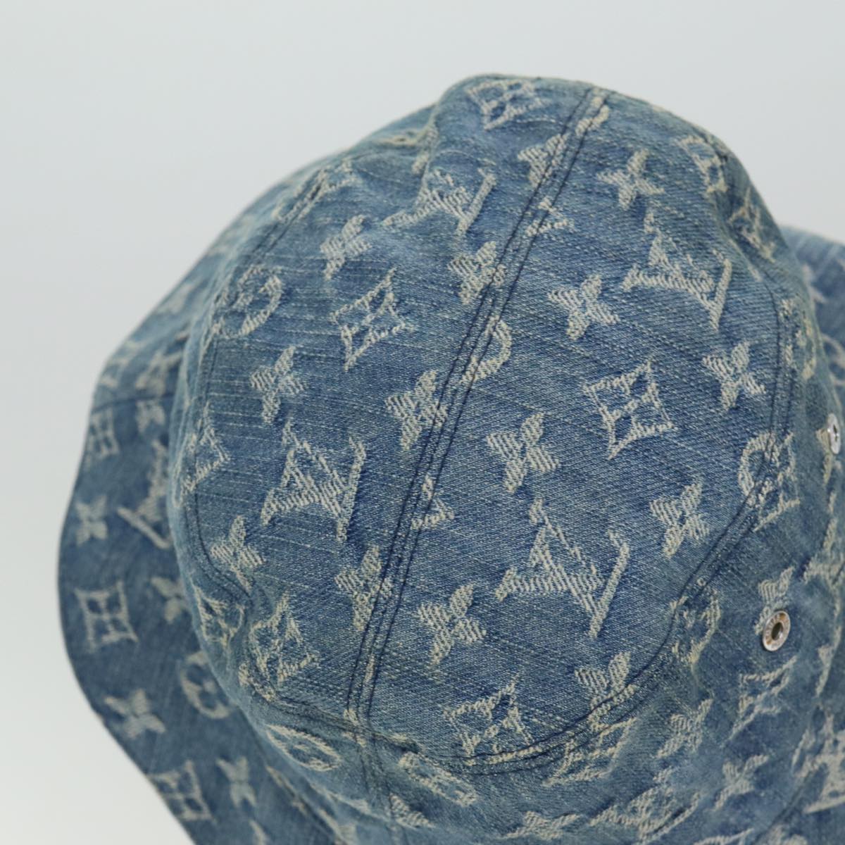 LOUIS VUITTON Monogram Hat Cotton Denim Blue M78772 LV Auth ar12250