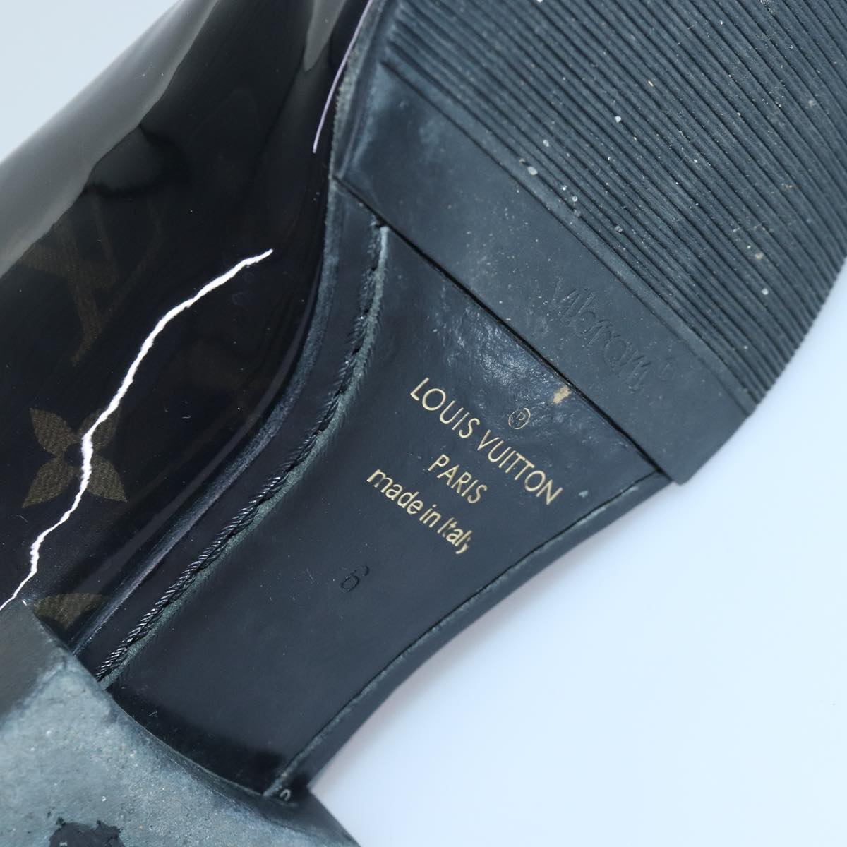 LOUIS VUITTON Monogram Richelieu Derby Shoes shoes Size 6 Brown LV Auth ar12448