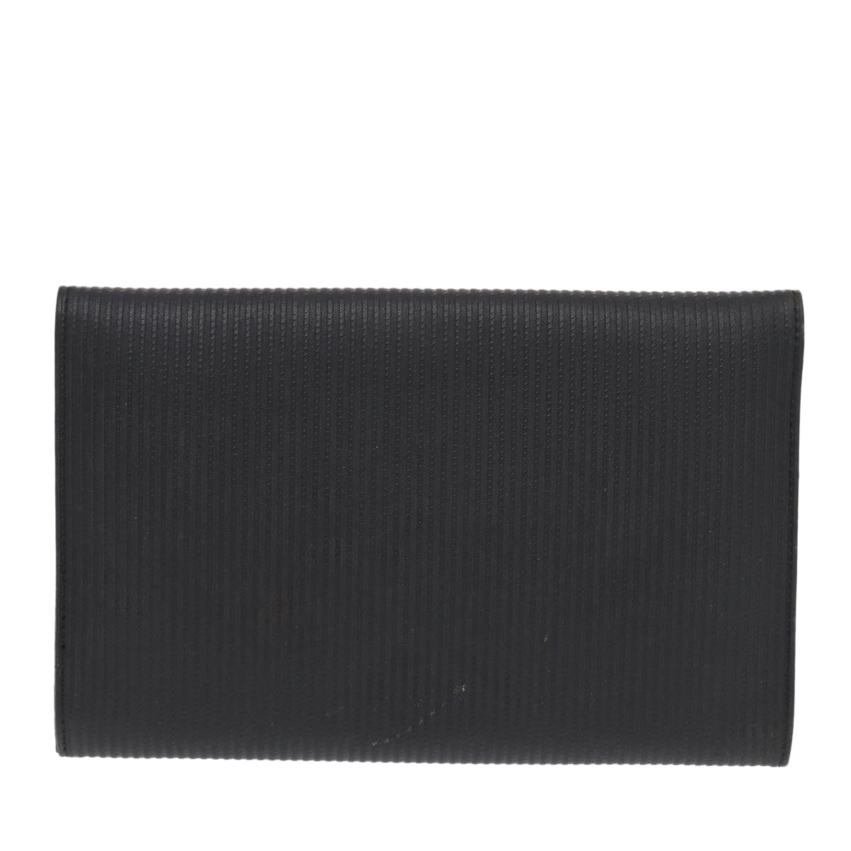 BVLGARI Clutch Bag PVC Silver Black Auth ar12452