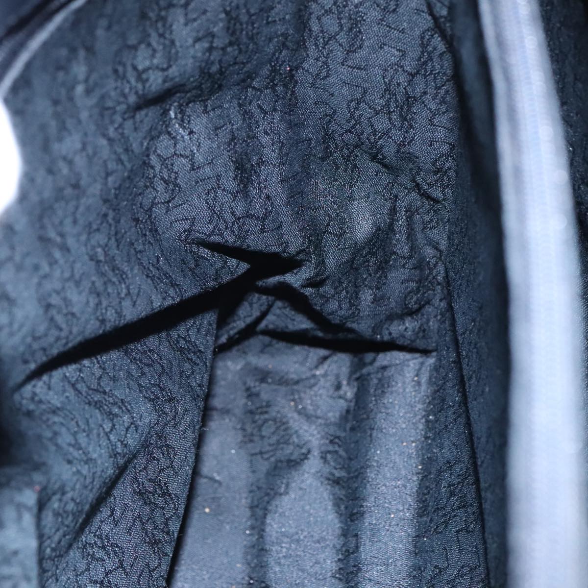 SAINT LAURENT Tote Bag Nylon Leather Black Gold Auth ar12681