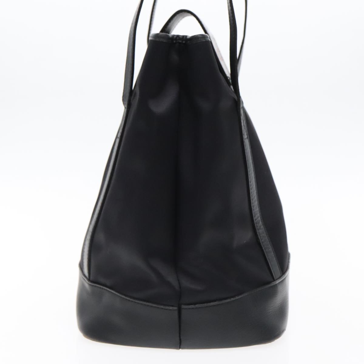 SAINT LAURENT Tote Bag Nylon Leather Black Gold Auth ar12681