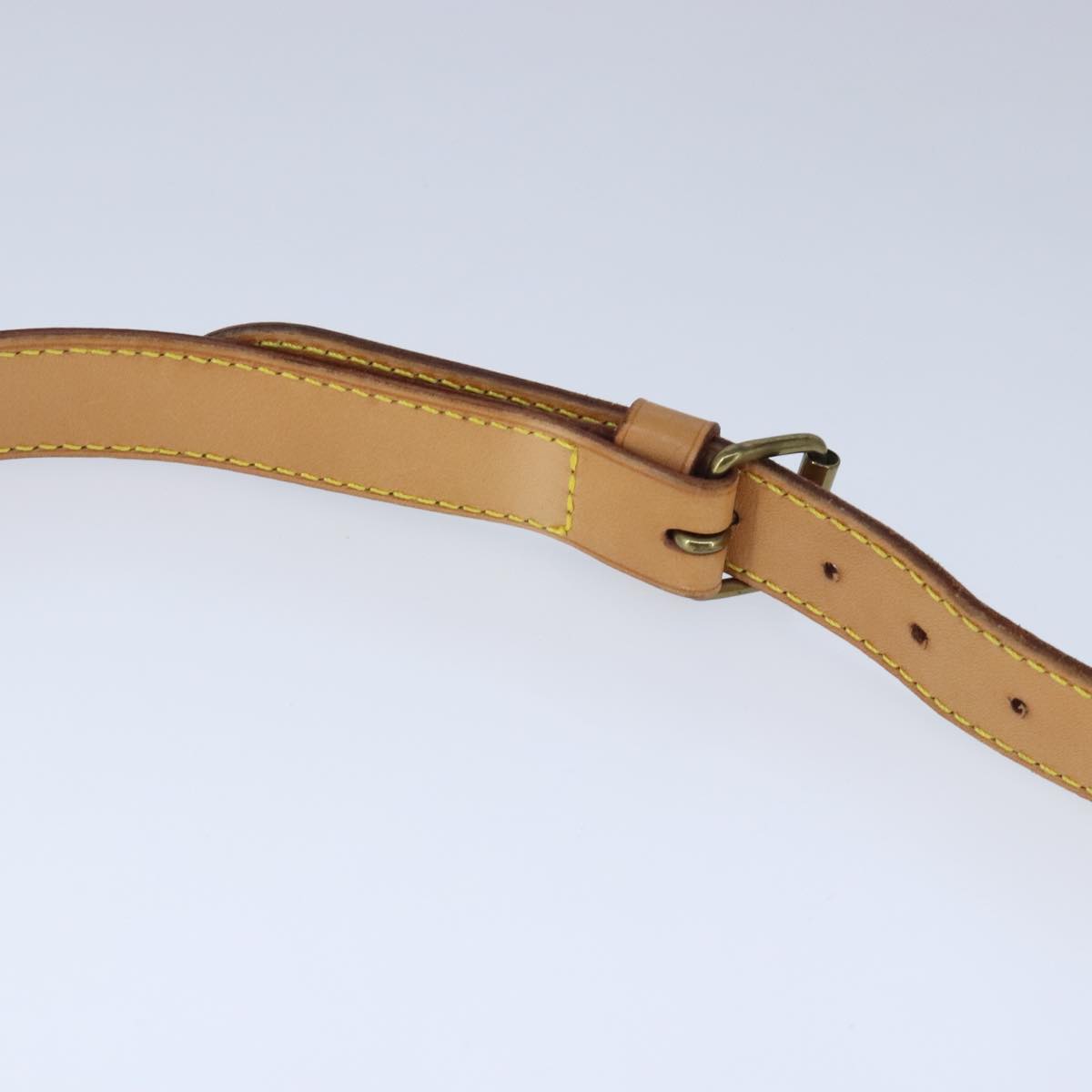 LOUIS VUITTON Adjustable Shoulder Strap Leather 35.8""""""""-43.3"""""""" Beige Auth ar12974