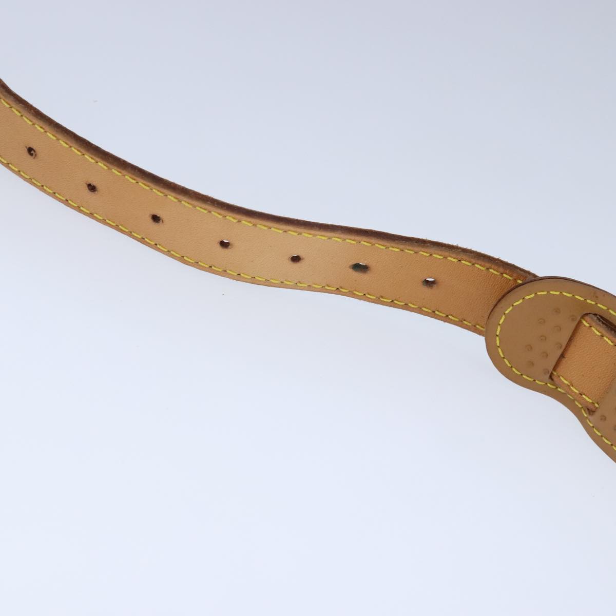 LOUIS VUITTON Adjustable Shoulder Strap Leather 35.8""""""""-43.3"""""""" Beige Auth ar12974