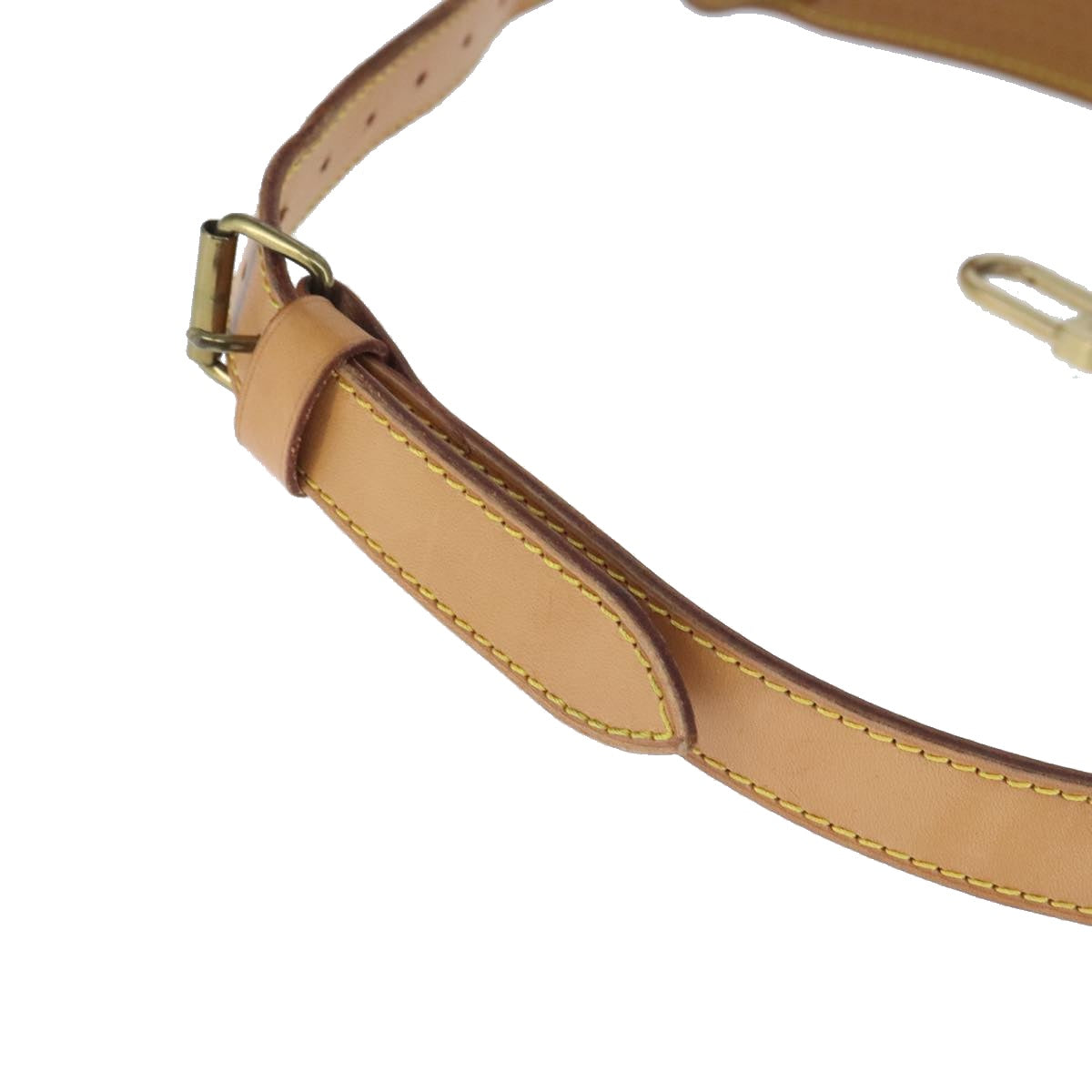LOUIS VUITTON Adjustable Shoulder Strap Leather 35.8""""""""-43.3"""""""" Beige Auth ar12974