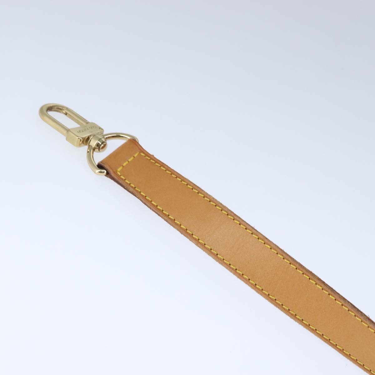 LOUIS VUITTON Adjustable Shoulder Strap Leather 35.8""""""""-43.3"""""""" Beige Auth ar12974