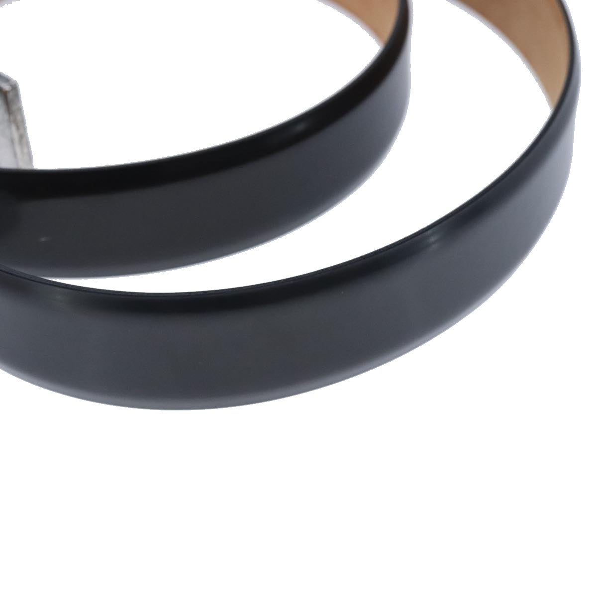 LOUIS VUITTON Ceinture Carre Belt Leather 41.7"""""""" Black Silver LV Auth ar12999