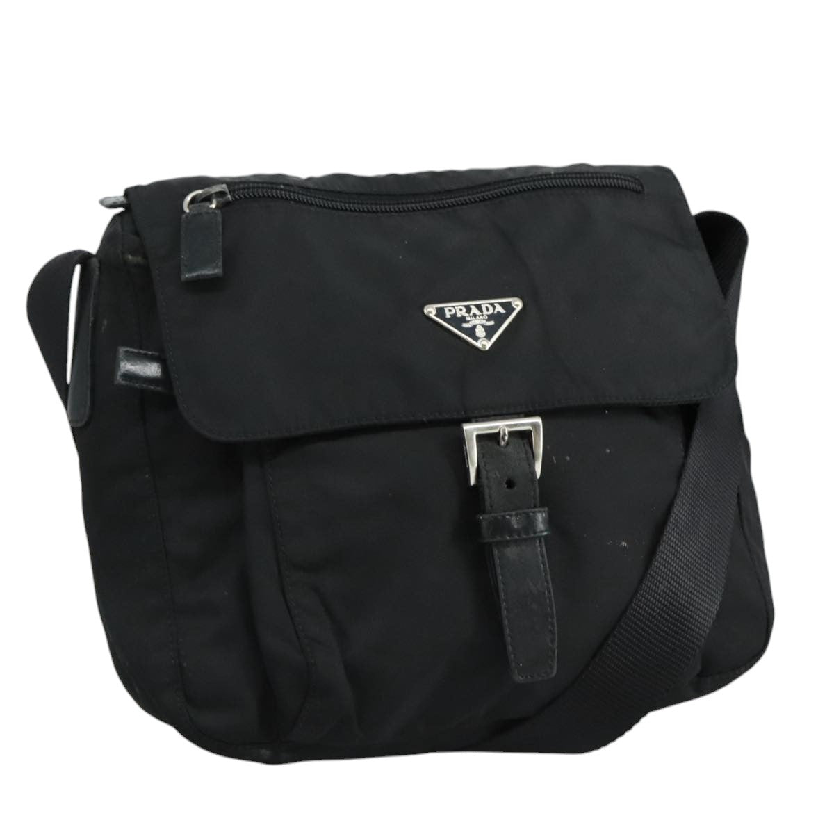 PRADA Shoulder Bag Nylon Black Auth ar13035