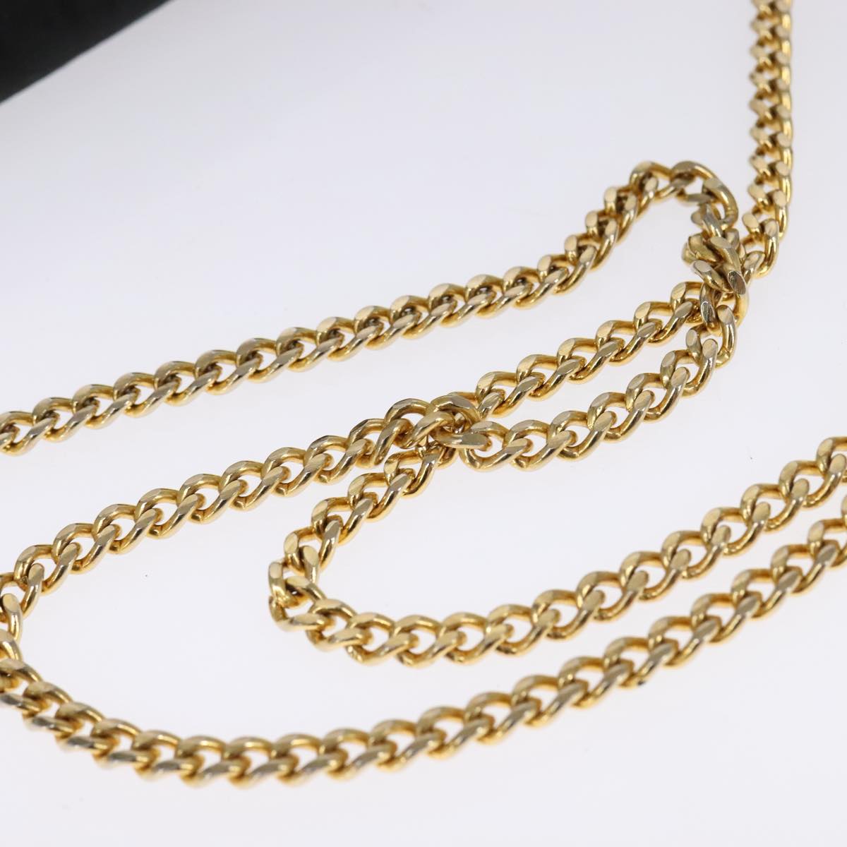 Christian Dior Trotter Canvas Chain Shoulder Bag Black Auth ar13108