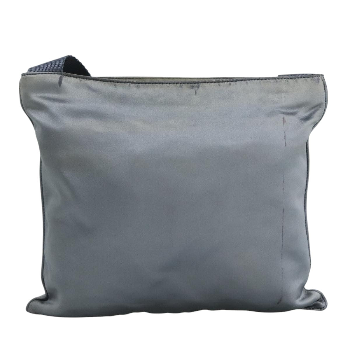PRADA Shoulder Bag Satin Blue Auth ar13121