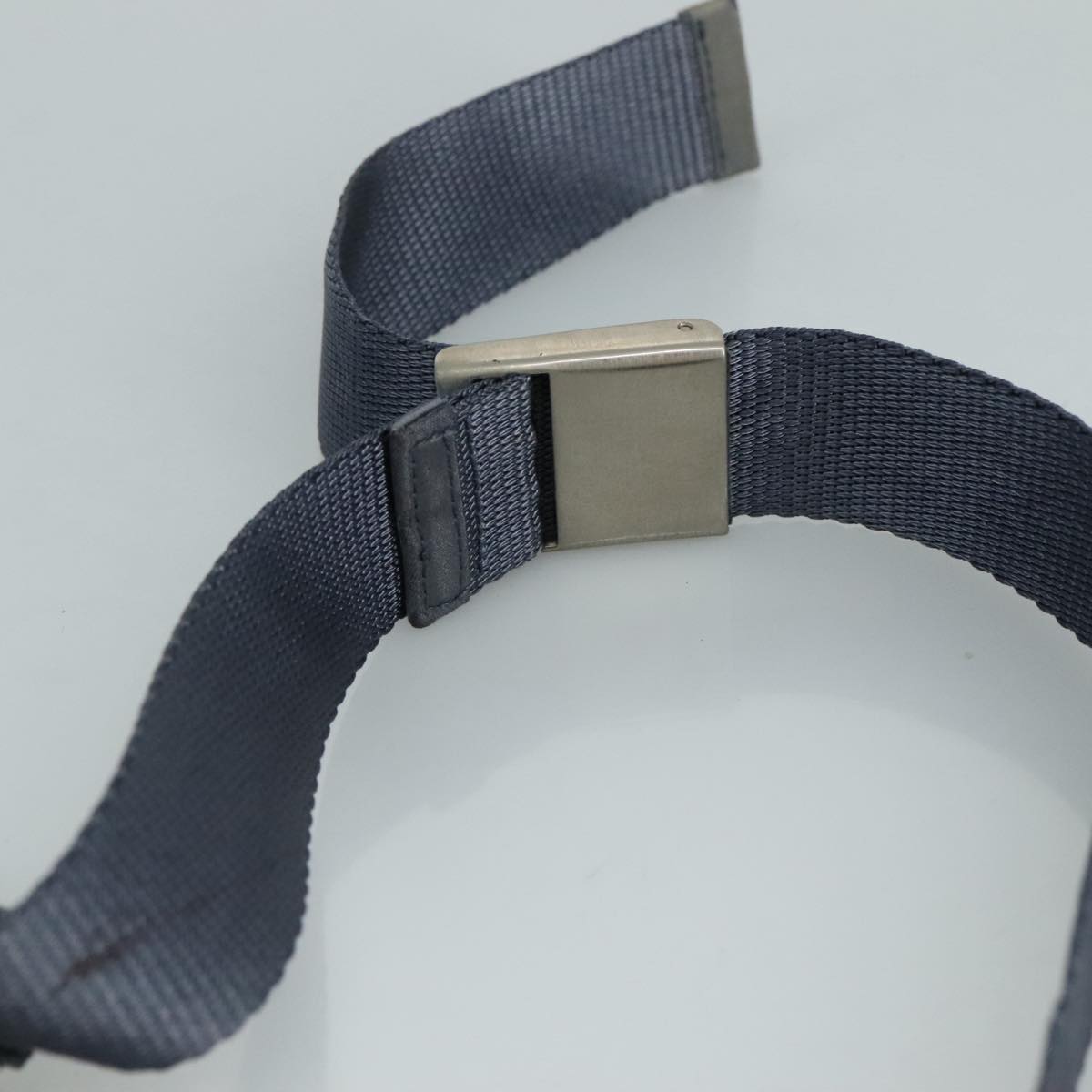 PRADA Shoulder Bag Satin Blue Auth ar13121