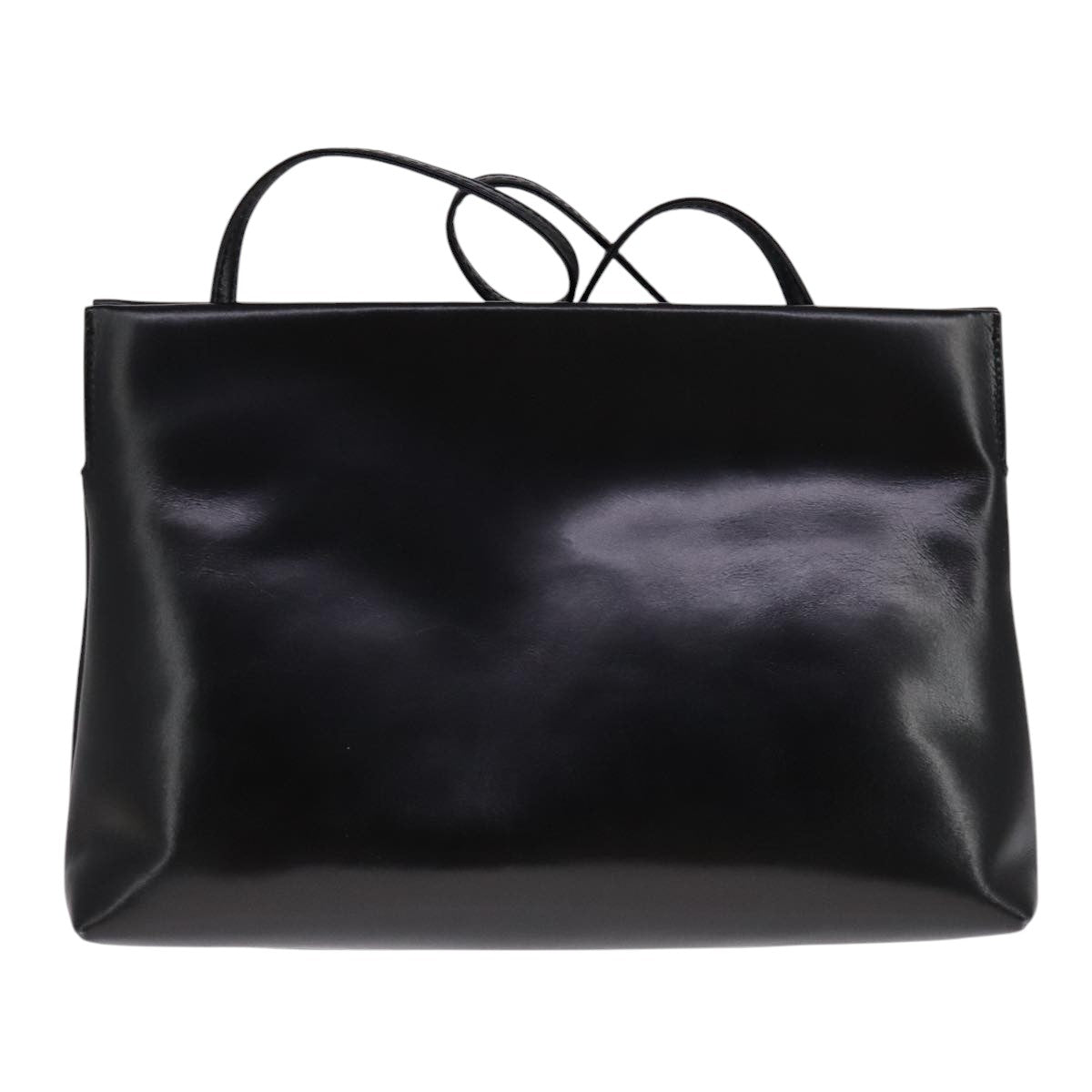 Salvatore Ferragamo Vala Shoulder Bag Leather Black Gold Auth ar13206