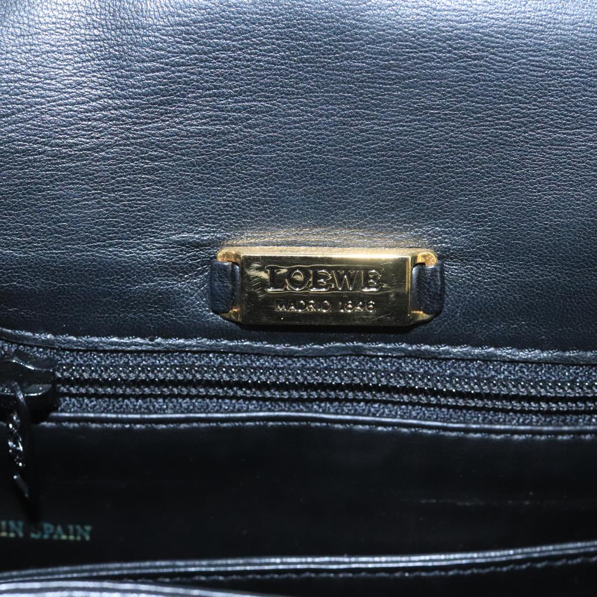 LOEWE Shoulder Bag Leather Black Auth ar13208