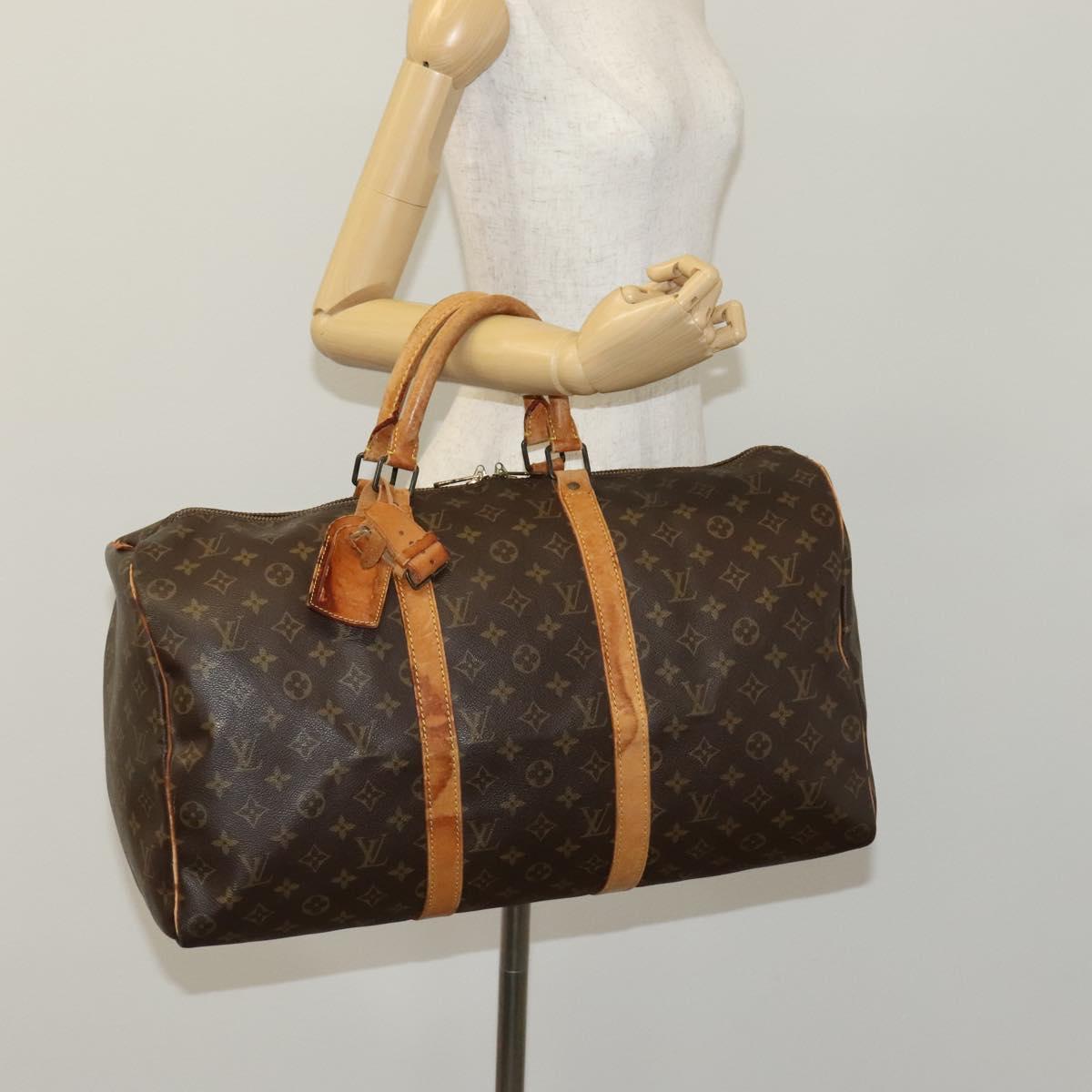 LOUIS VUITTON Monogram Keepall 50 Boston Bag M41426 LV Auth ar13214