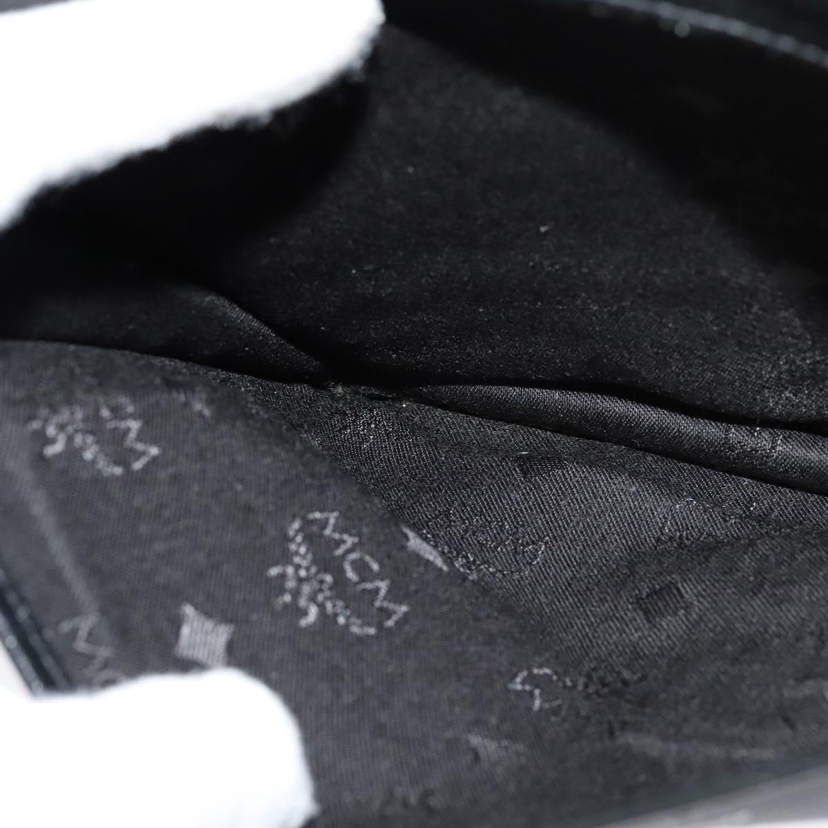 MCM Vicetos Logogram Clutch Bag PVC Black Gold Auth ar13233