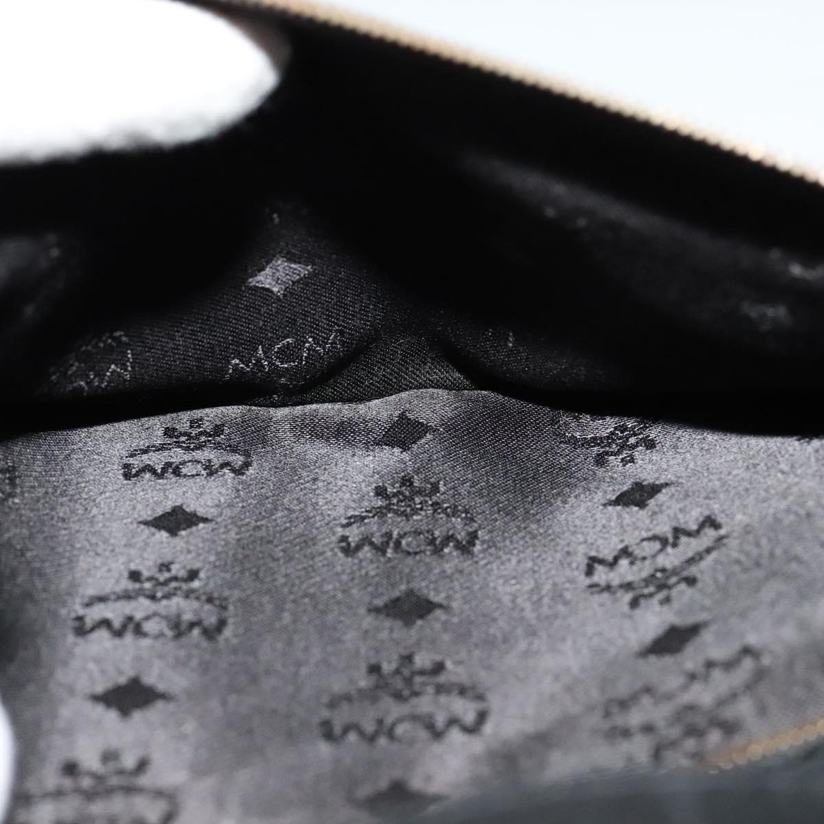 MCM Vicetos Logogram Clutch Bag PVC Black Gold Auth ar13233