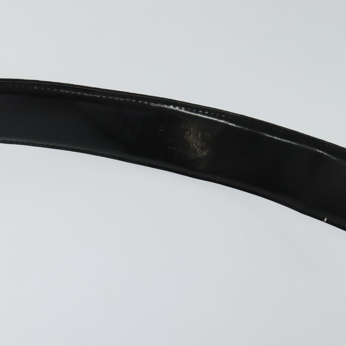 BVLGARI Belt Canvas Leather 33.5""-35.4"" Black Auth ar13234