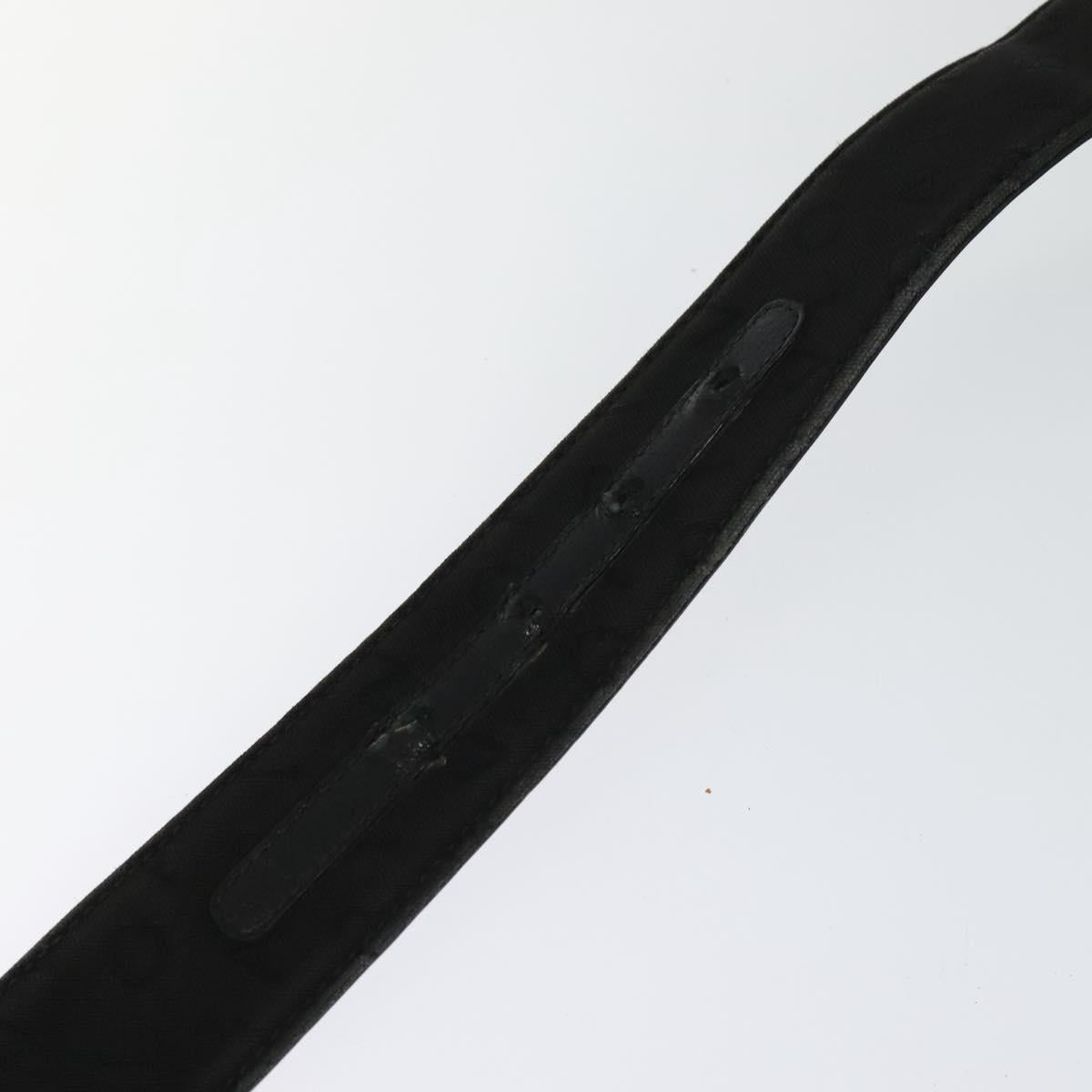 BVLGARI Belt Canvas Leather 33.5""-35.4"" Black Auth ar13234