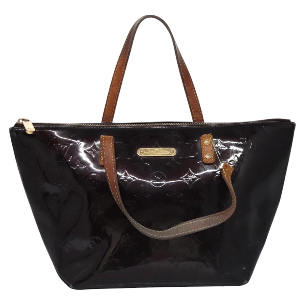 LOUIS VUITTON Monogram Vernis Bellevue PM Hand Bag Amarante M93585 Auth ar13243