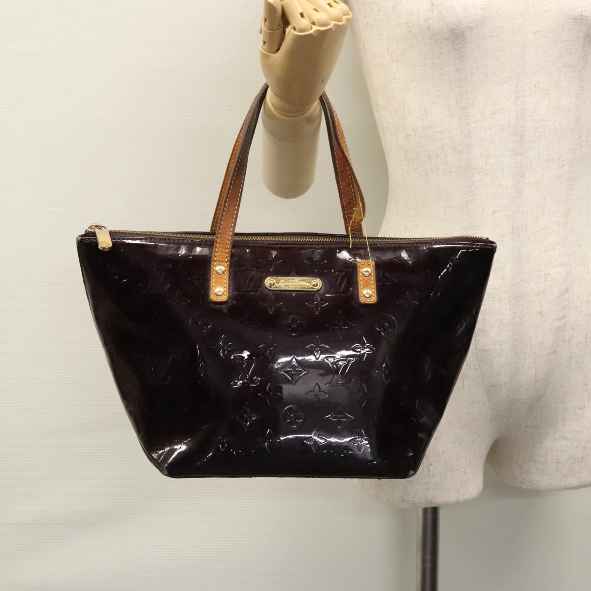 LOUIS VUITTON Monogram Vernis Bellevue PM Hand Bag Amarante M93585 Auth ar13243