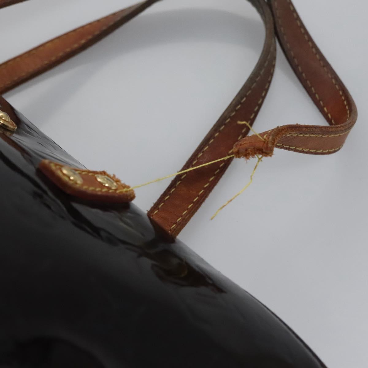 LOUIS VUITTON Monogram Vernis Bellevue PM Hand Bag Amarante M93585 Auth ar13243