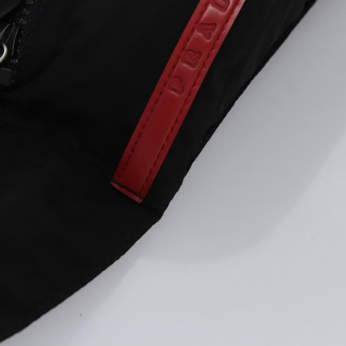 PRADA Sports Waist Bag Nylon Black Gray Silver Auth ar13262