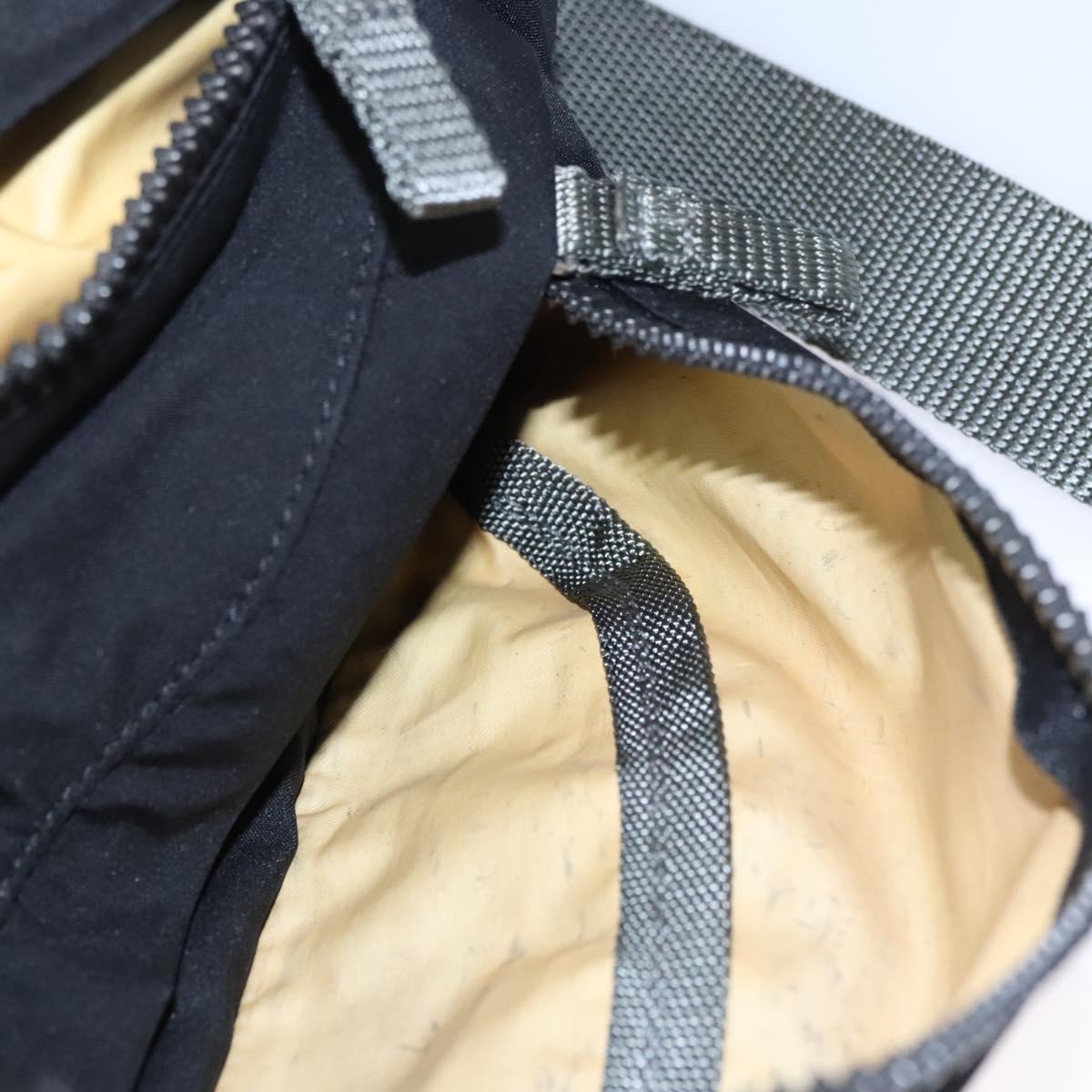 PRADA Sports Waist Bag Nylon Black Gray Silver Auth ar13262