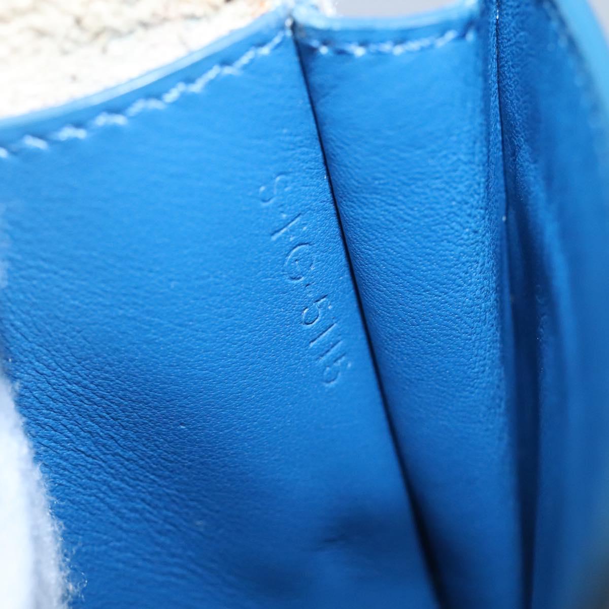 CELINE Large Strap Wallet Leather White Auth ar13263