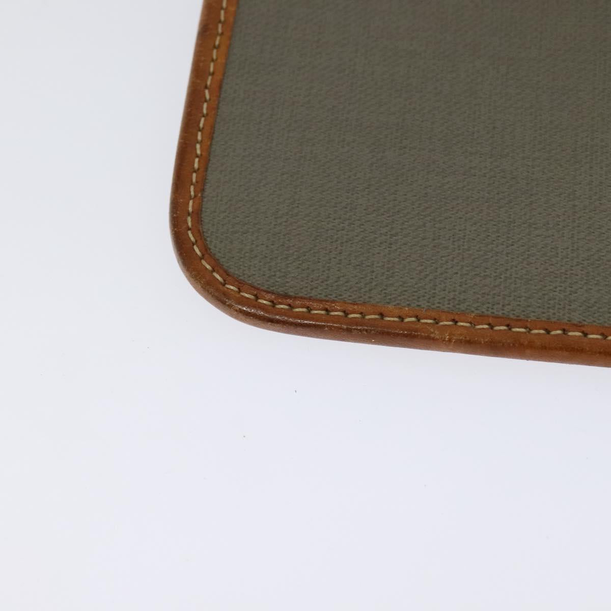 Christian Dior Trotter Canvas Clutch Bag Coated Canvas Brown gold Auth ar13268