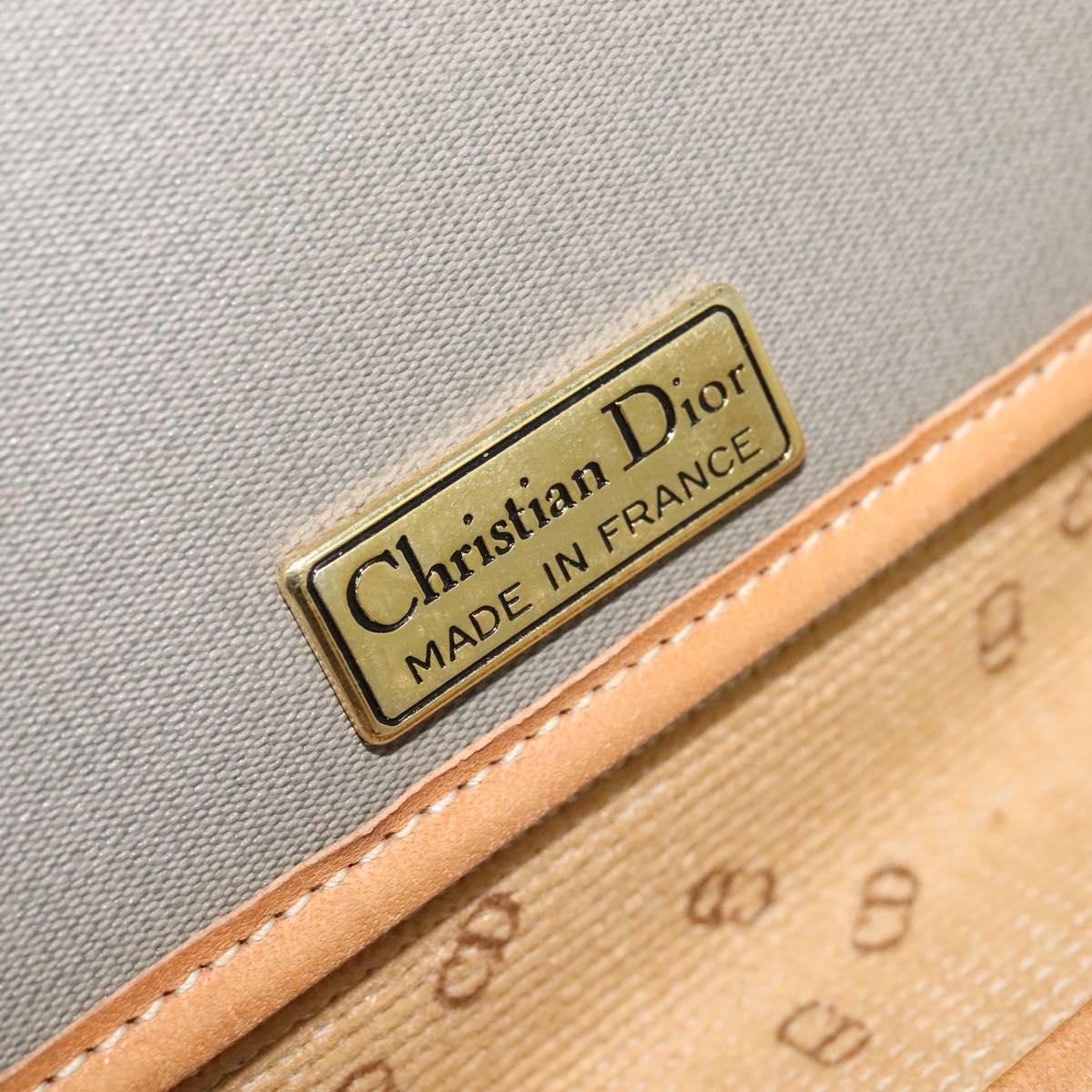 Christian Dior Trotter Canvas Clutch Bag Coated Canvas Brown gold Auth ar13268