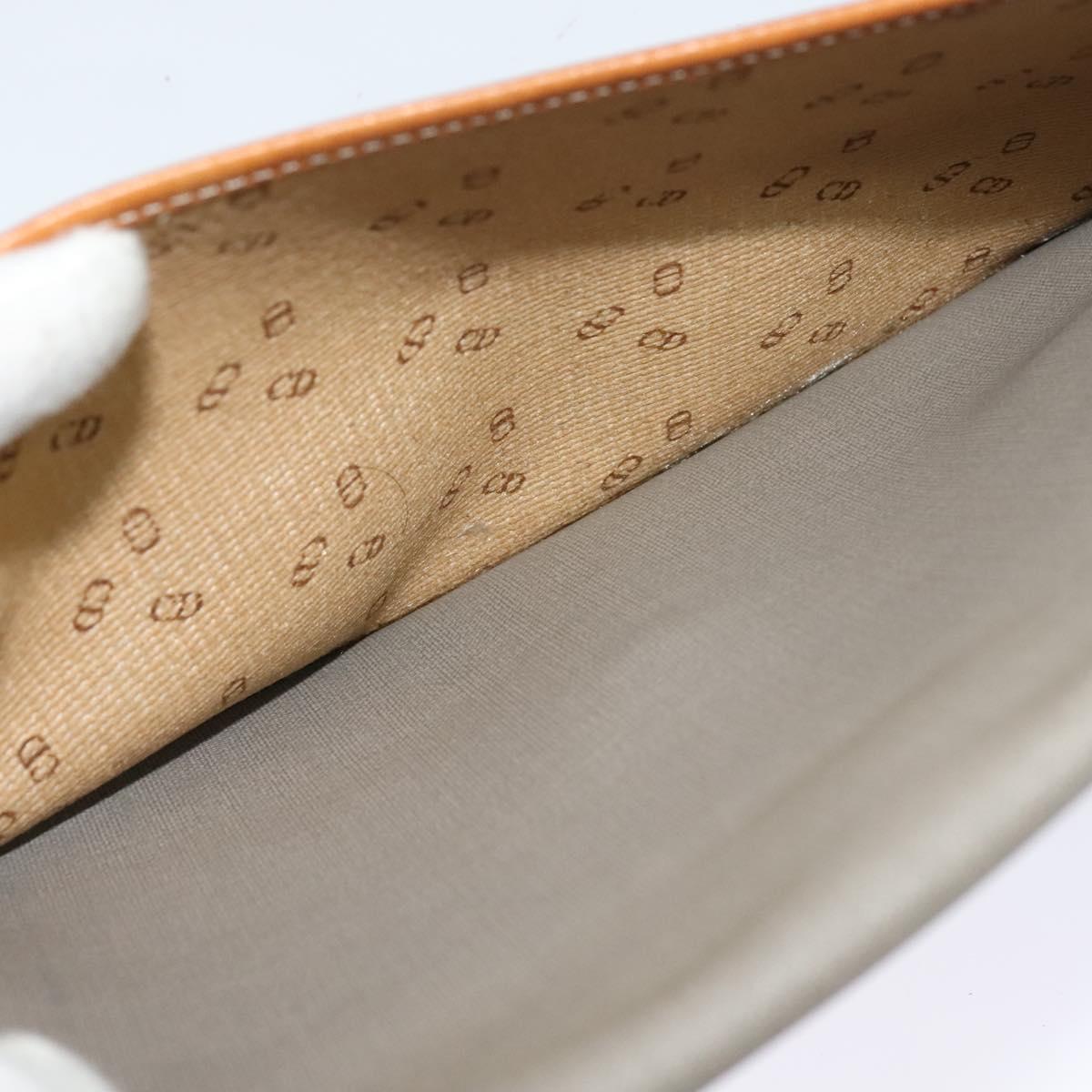 Christian Dior Trotter Canvas Clutch Bag Coated Canvas Brown gold Auth ar13268