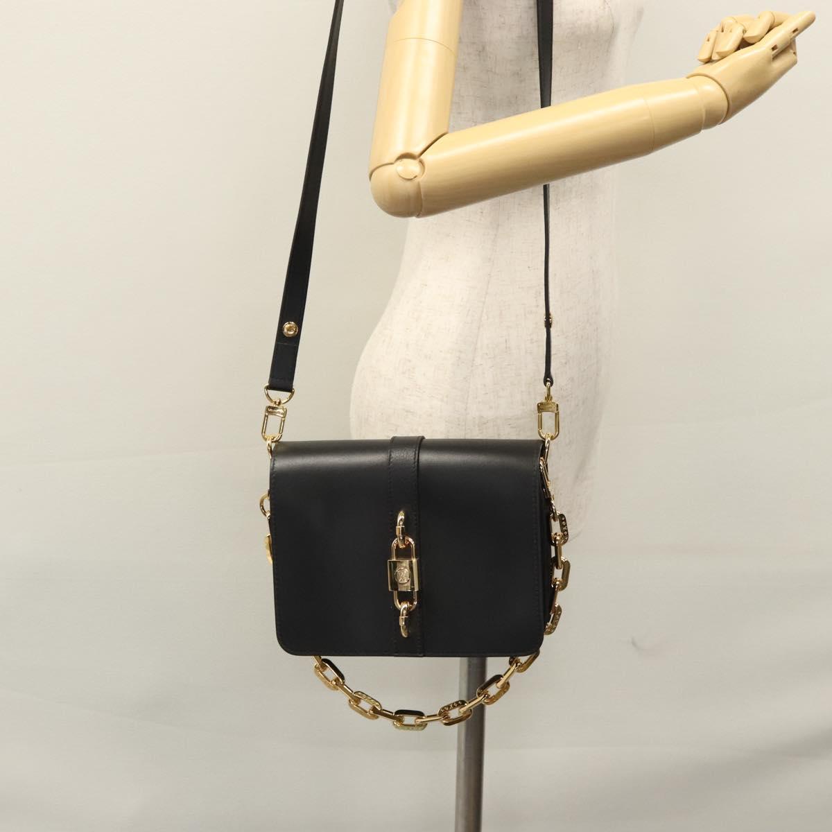 LOUIS VUITTON Rendezvous Shoulder Bag Leather Black M57743 LV Auth ar13279SAM