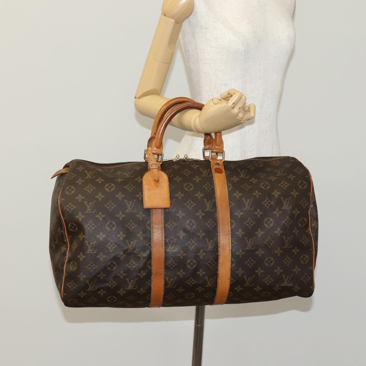 LOUIS VUITTON Monogram Keepall 50 Boston Bag M41426 LV Auth ar13304