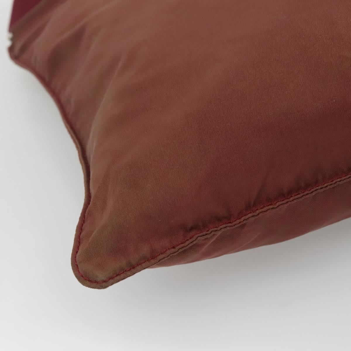 PRADA Shoulder Bag Nylon Wine Red Auth ar13308