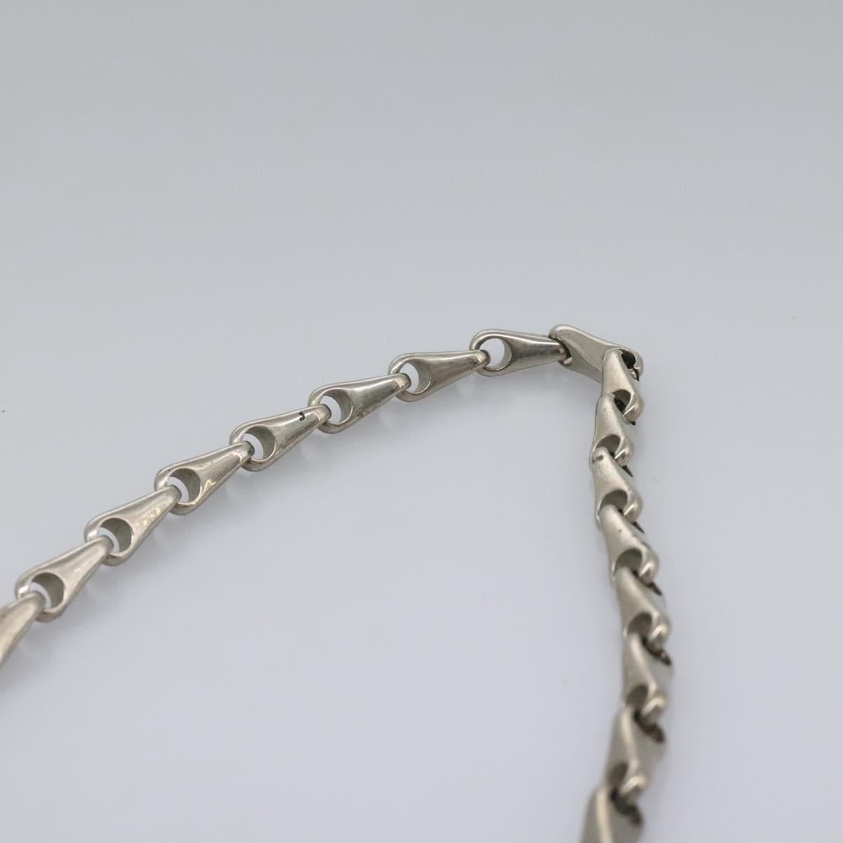 CELINE Chain Shoulder Bag Enamel Black Silver Auth ar13323