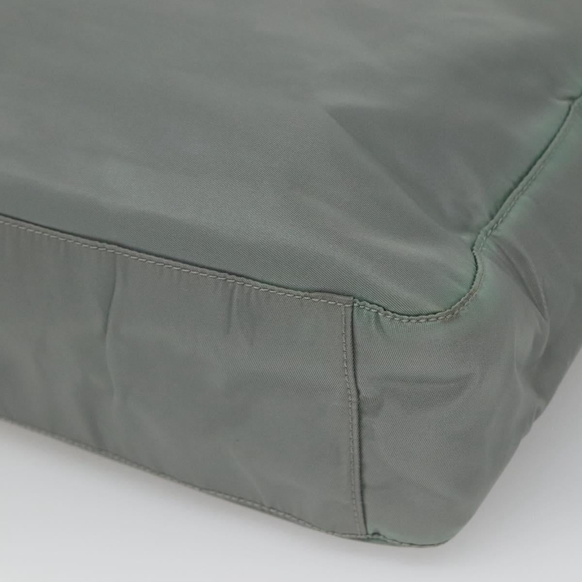 PRADA Tote Bag Nylon Gray Silver Auth ar13324