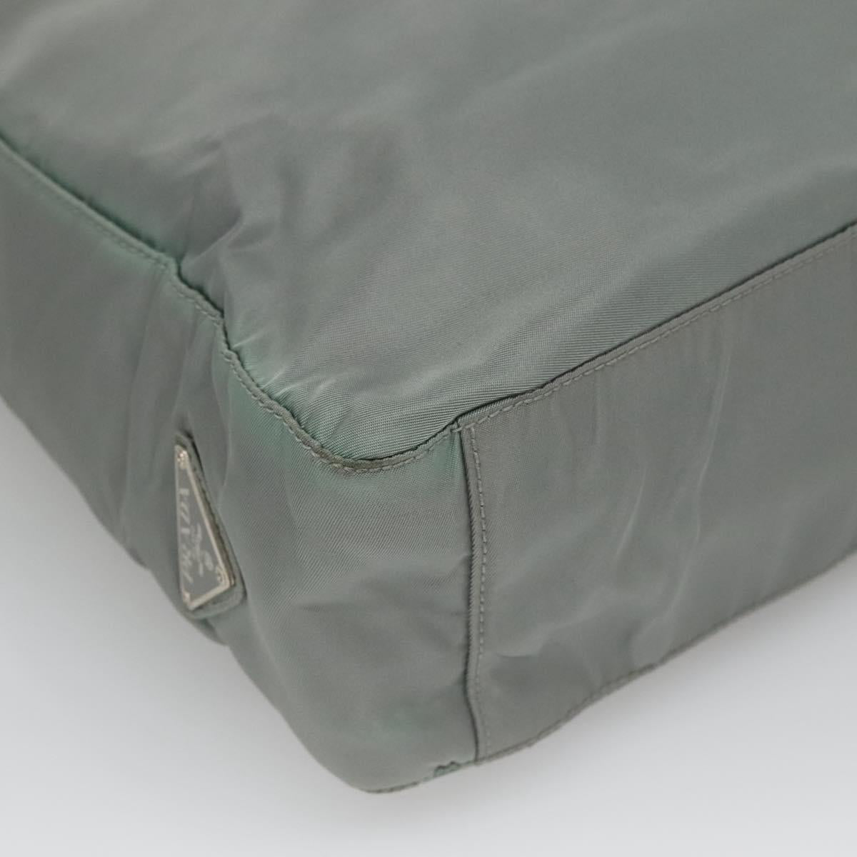 PRADA Tote Bag Nylon Gray Silver Auth ar13324