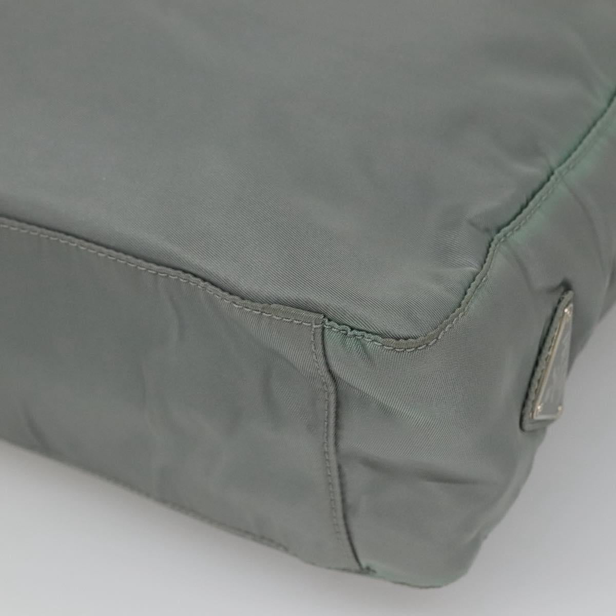 PRADA Tote Bag Nylon Gray Silver Auth ar13324