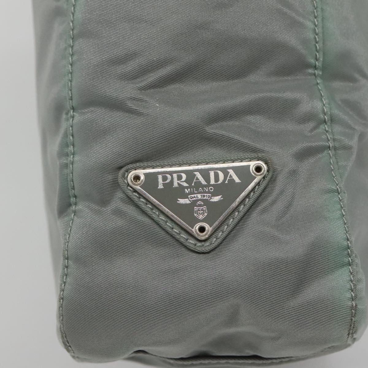 PRADA Tote Bag Nylon Gray Silver Auth ar13324