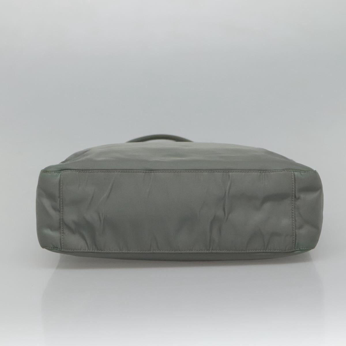 PRADA Tote Bag Nylon Gray Silver Auth ar13324