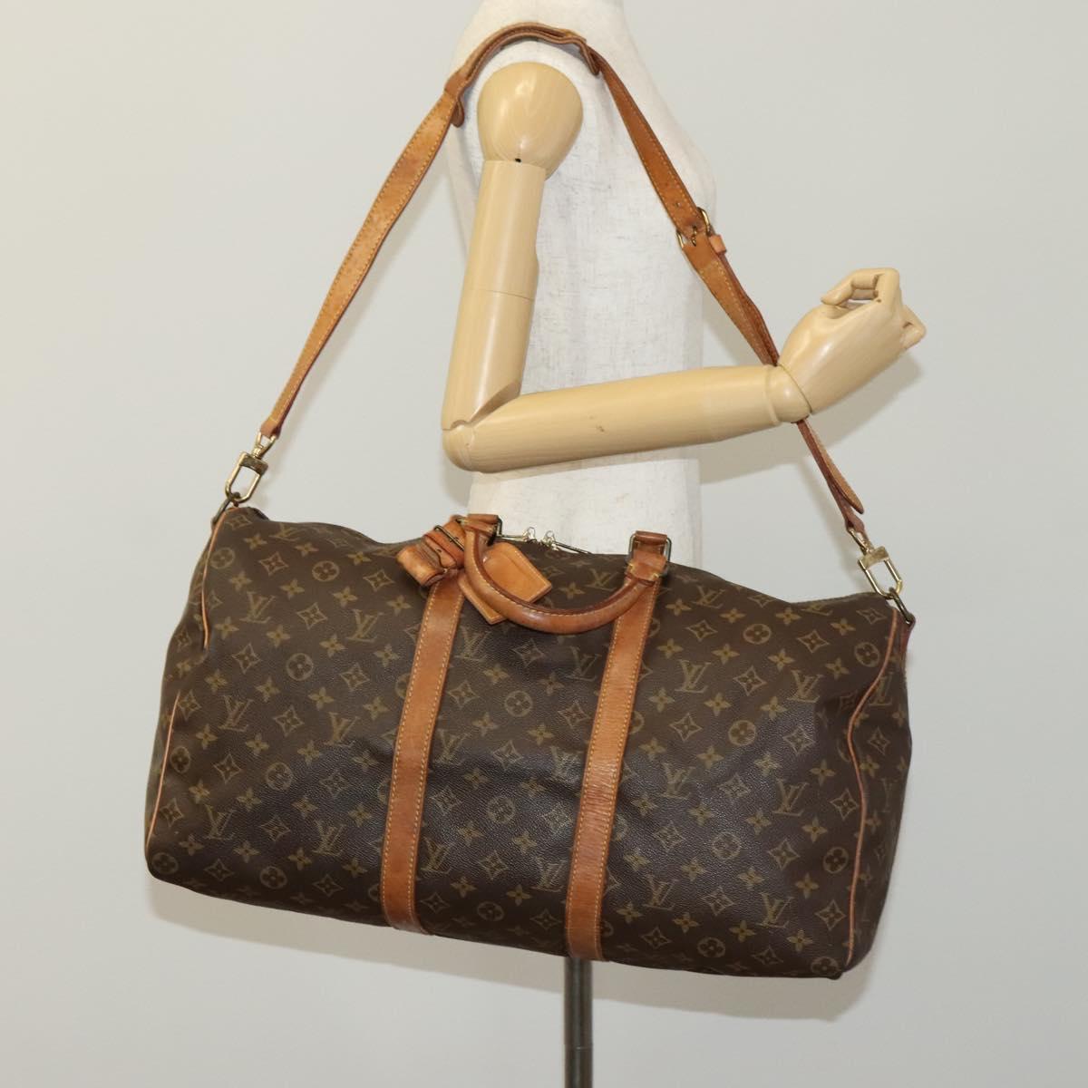 LOUIS VUITTON Monogram Keepall Bandouliere 50 Boston Bag M41416 LV Auth ar13326