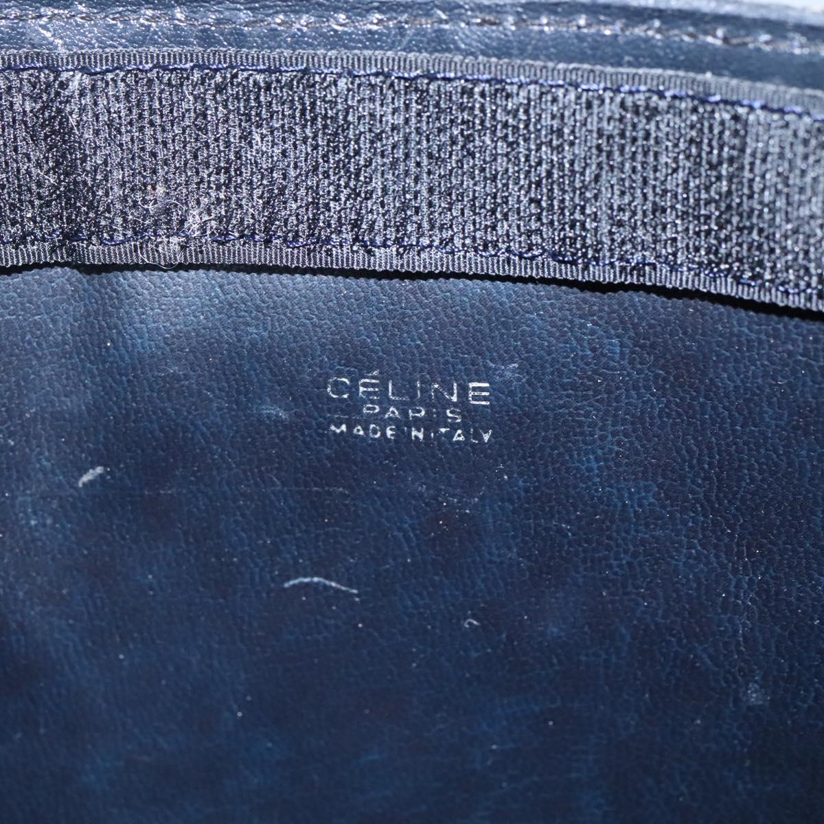 CELINE C Sulky Clutch Bag Canvas Navy Auth ar13331