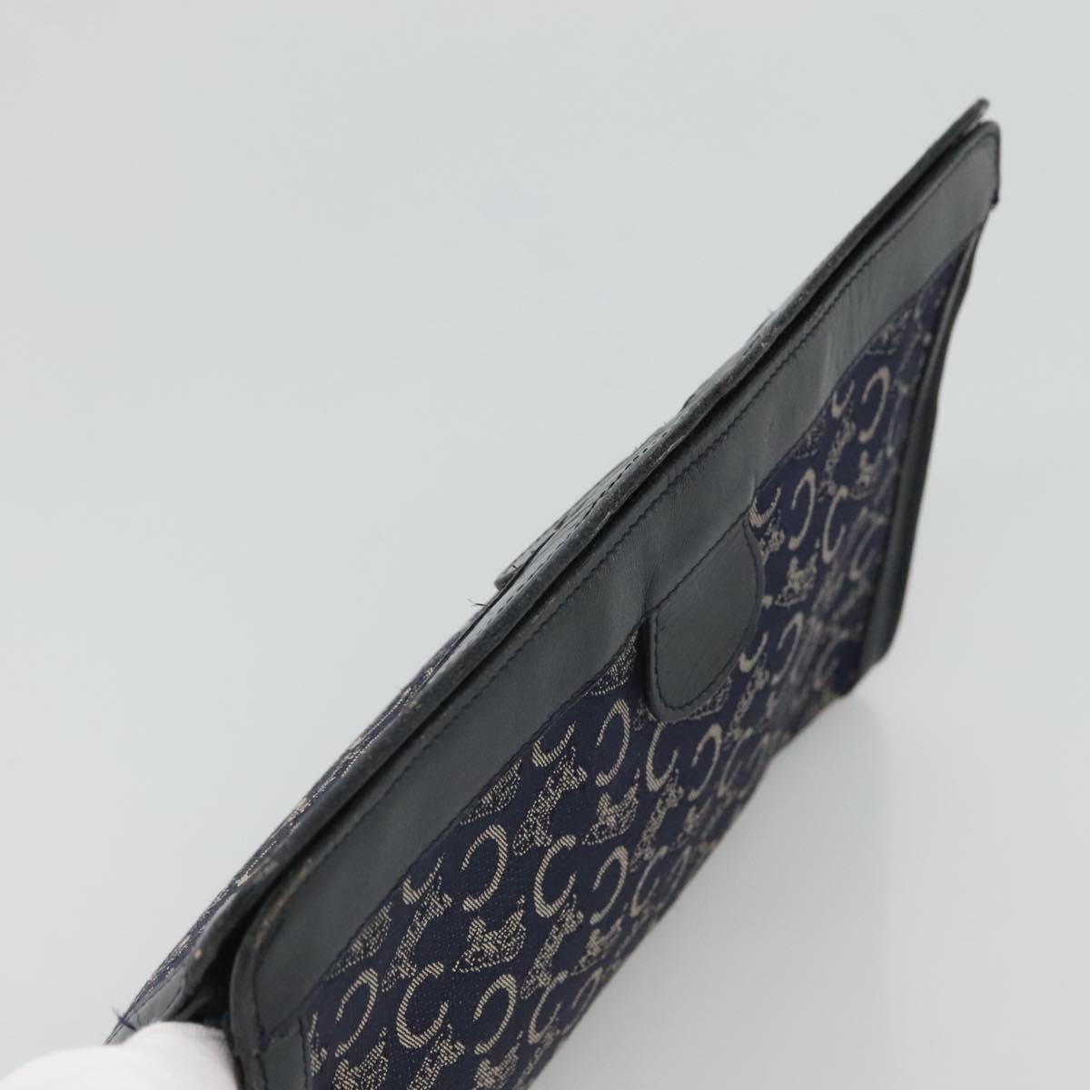 CELINE C Sulky Clutch Bag Canvas Navy Auth ar13331