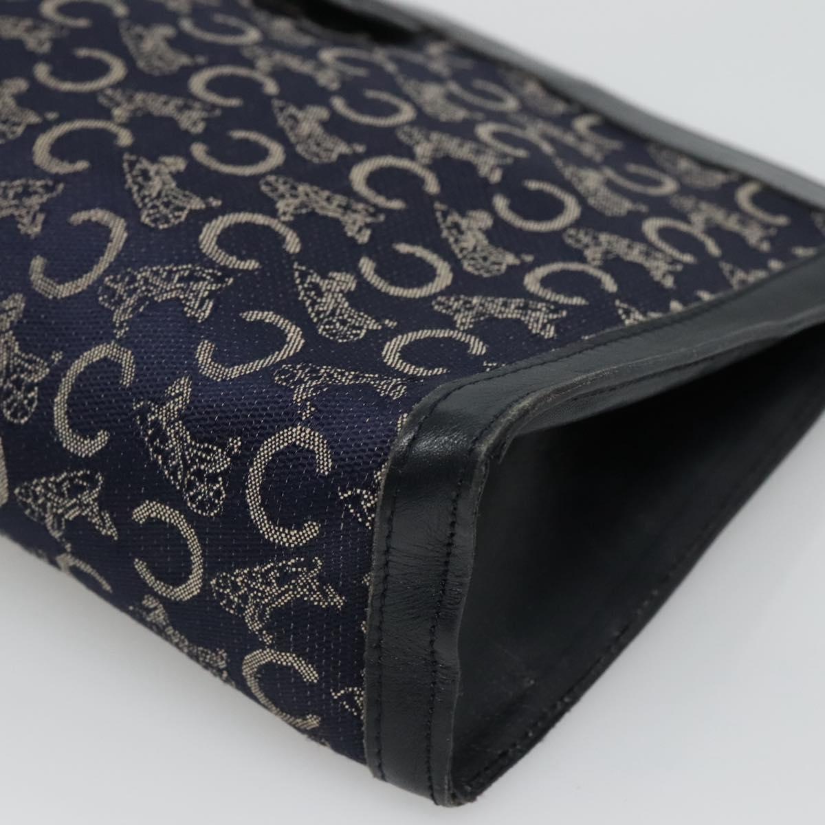 CELINE C Sulky Clutch Bag Canvas Navy Auth ar13331