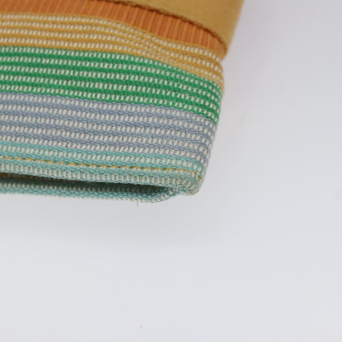 HERMES NY Madison store only Pochette Bag Canvas Multicolor Auth ar13335