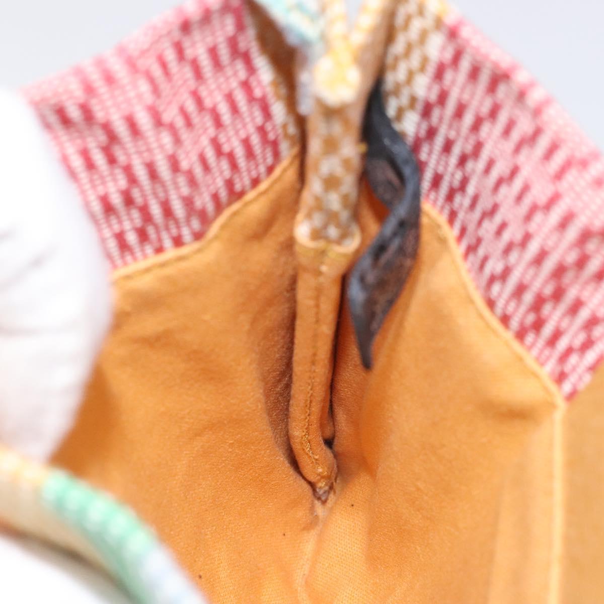 HERMES NY Madison store only Pochette Bag Canvas Multicolor Auth ar13335